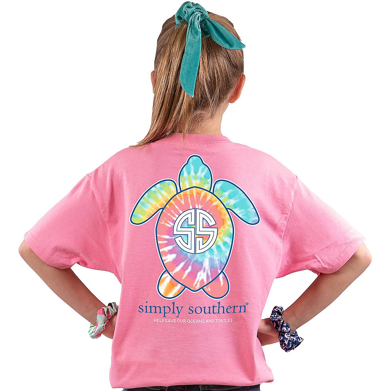 Simply Southern Girl's Tie-Dye Turtle Short-Sleeve Graphic T-shirt                                                               - view number 1
