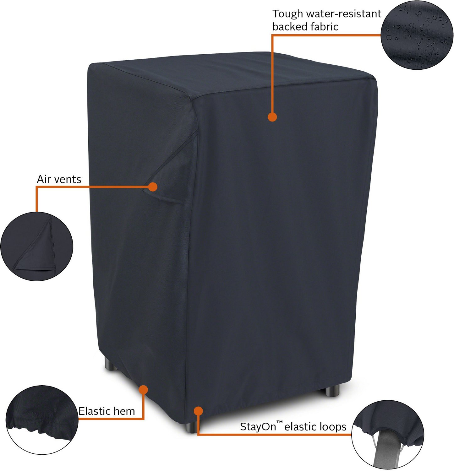Classic Accessories WaterResistant 20 in Square Smoker Grill Cover
