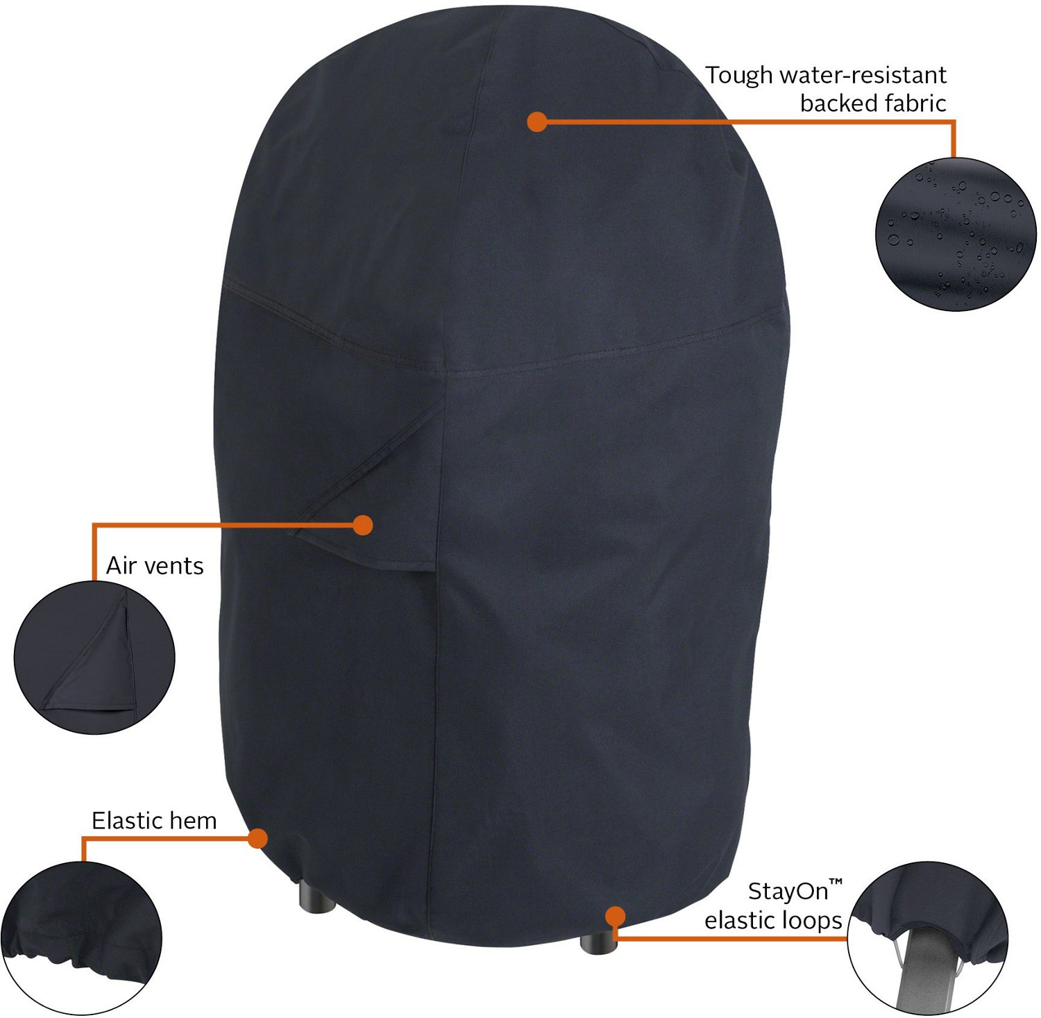 Classic Accessories WaterResistant 19 in Round Smoker Grill Cover