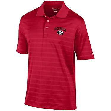 Champion Men's University of Georgia Textured Short Sleeve Polo Shirt                                                           