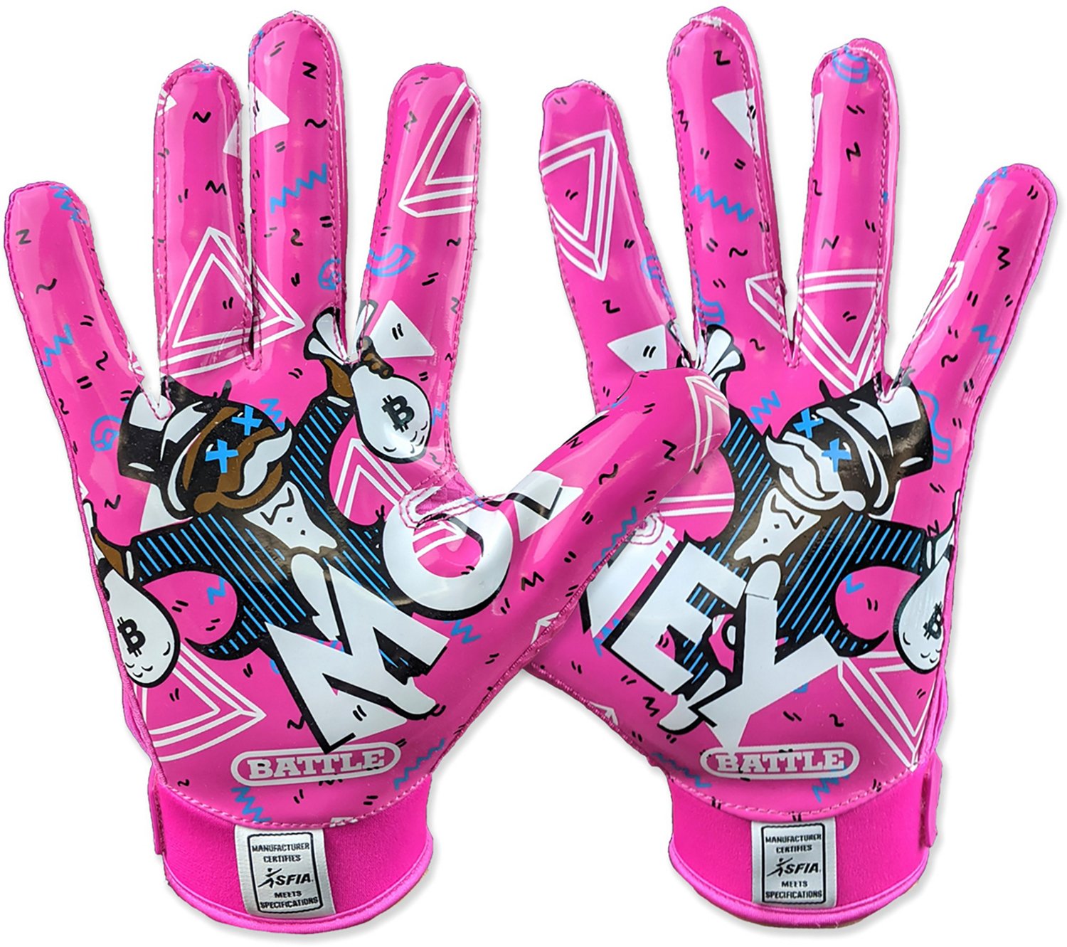 Battle Adults' Money Man 2.0 Football Gloves Academy