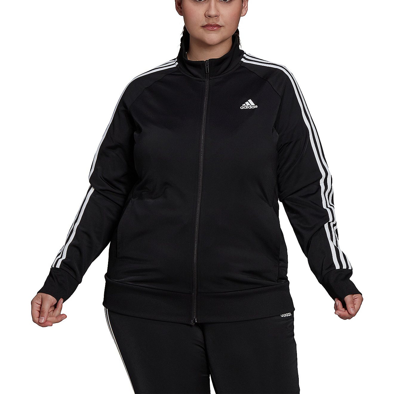 adidas Women's Tricot 3-Stripes Plus Size Jacket                                                                                 - view number 2