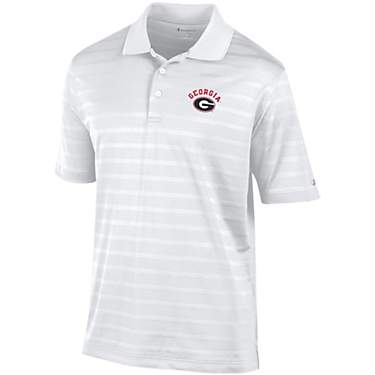 Champion Men's University of Georgia Textured Short Sleeve Polo Shirt                                                           