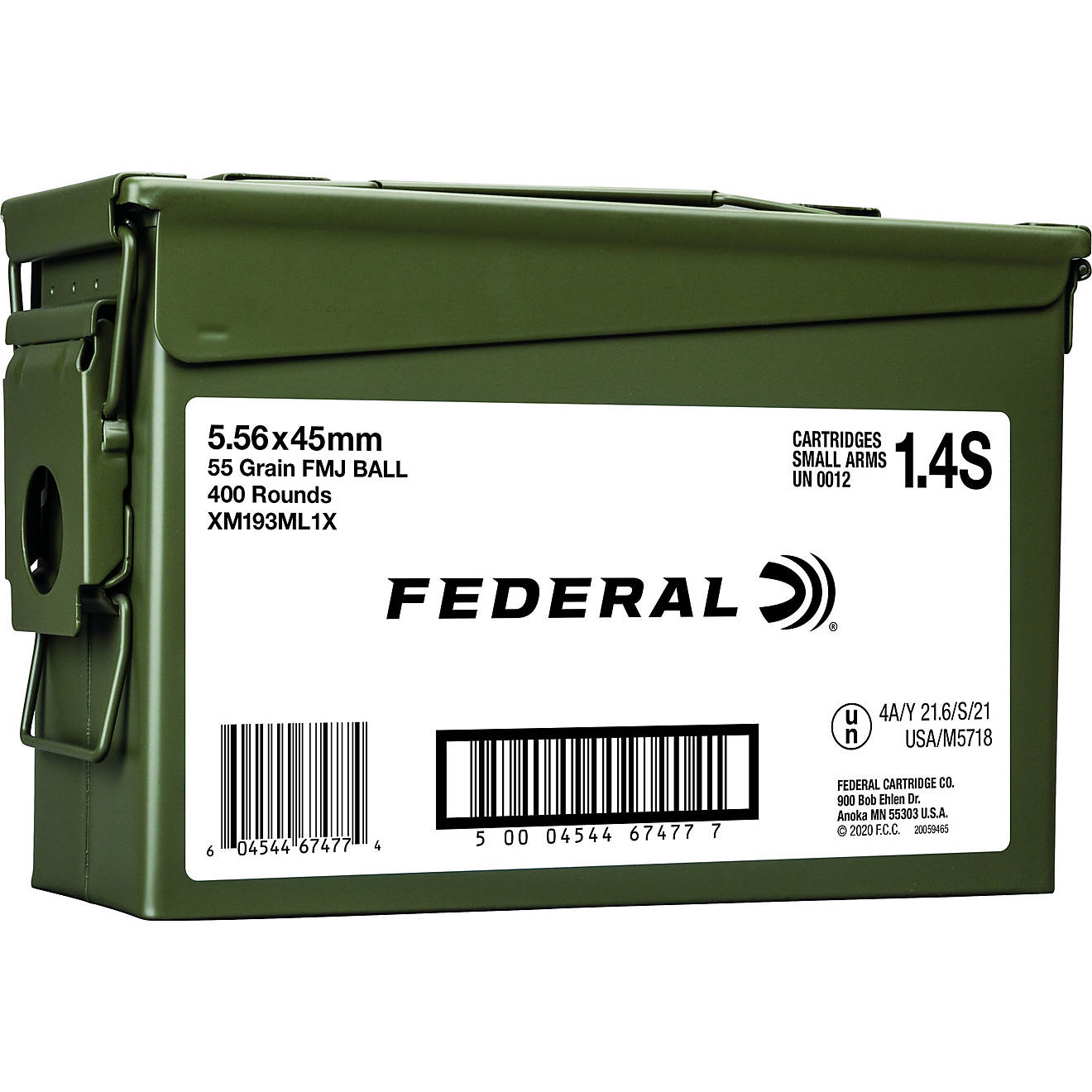Federal American Eagle 5.56 x 45mm 55-Grain Ammo Can - 400 Rounds                                                                - view number 1
