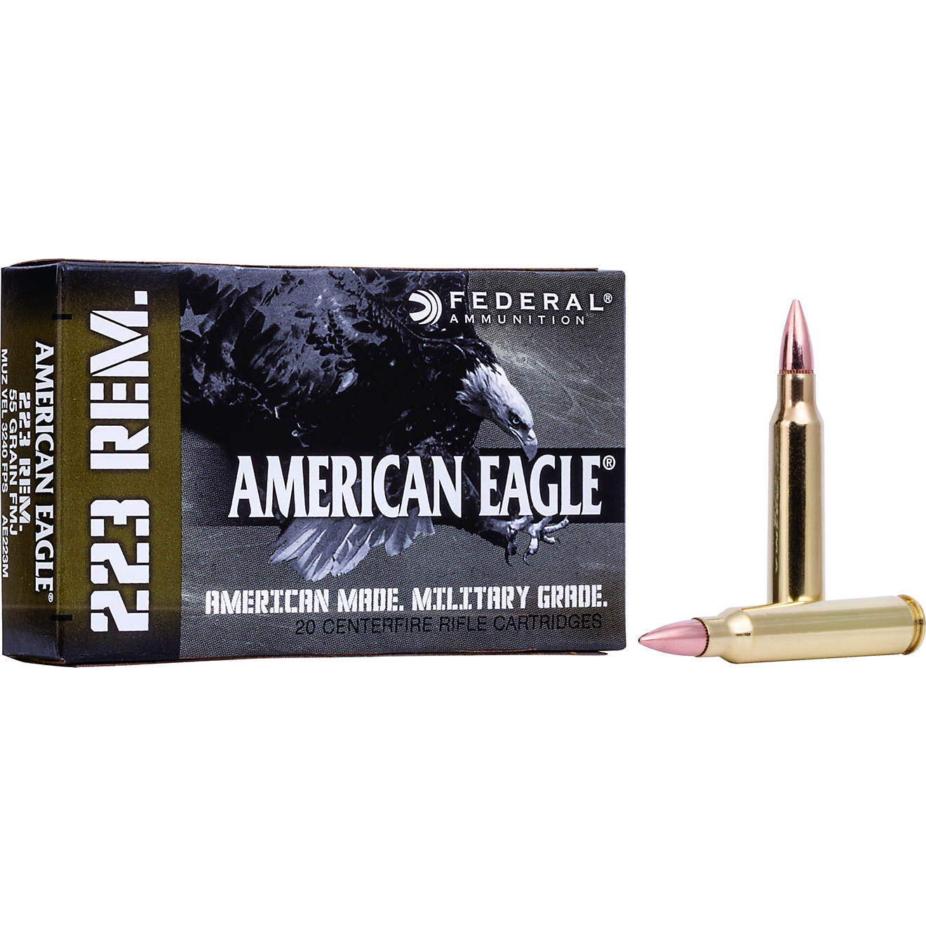American Eagle.223 Remington Centerfire Rifle Ammunition - 20 Rounds                                                             - view number 1