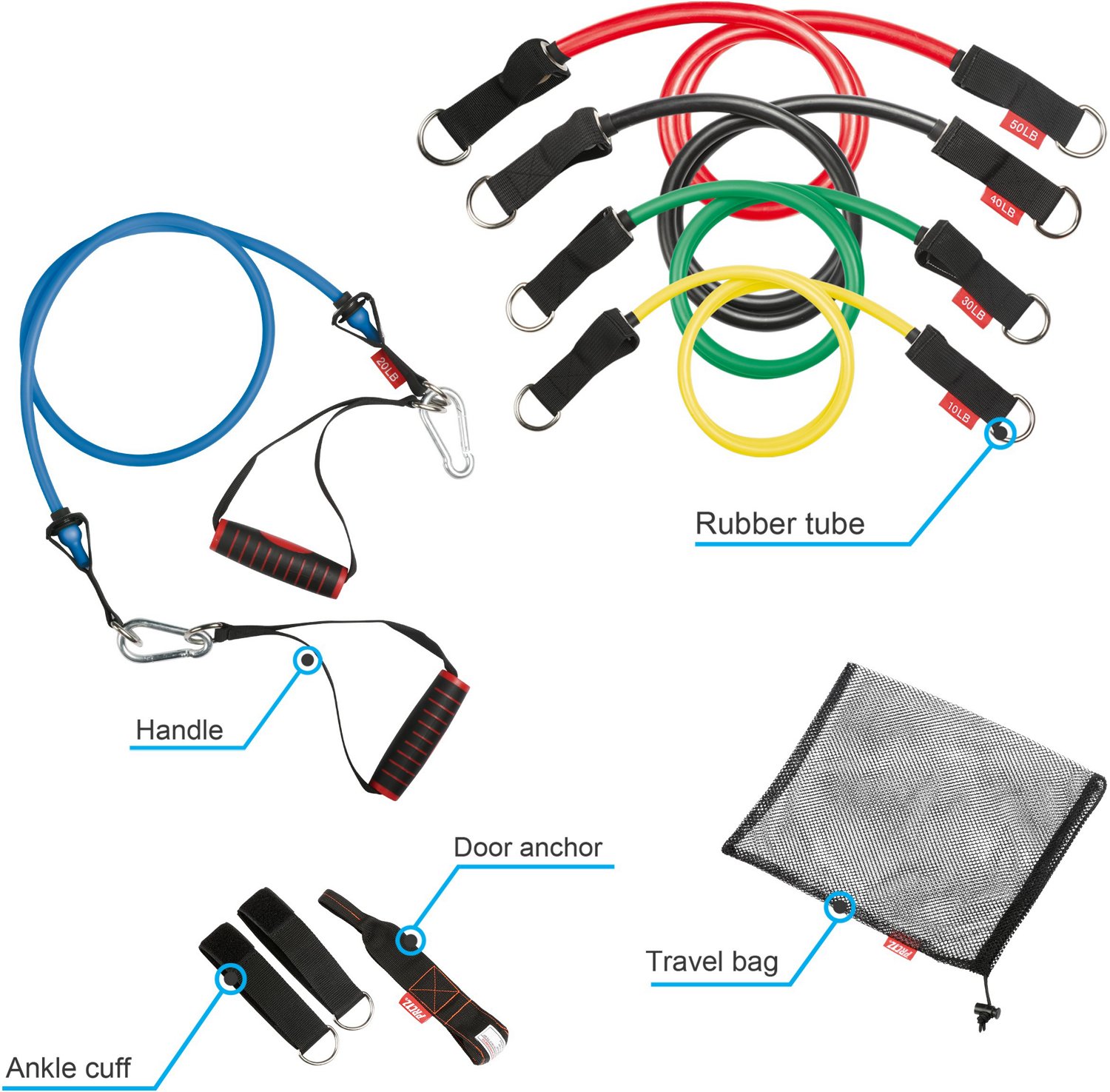 PRCTZ Resistance Band Set Academy