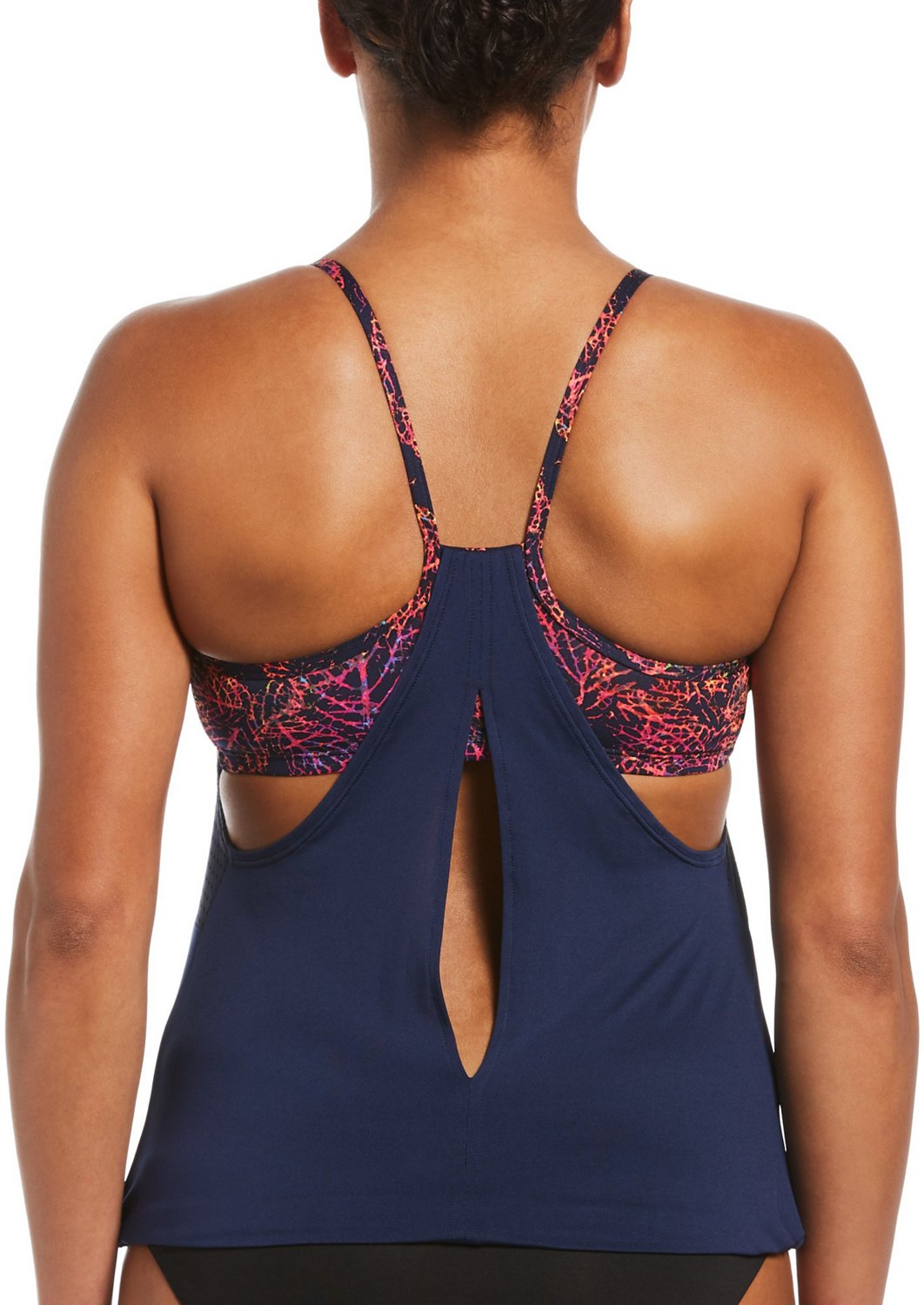 Nike Women's Missy Neon Leaf Layered Tankini Swim Top Academy