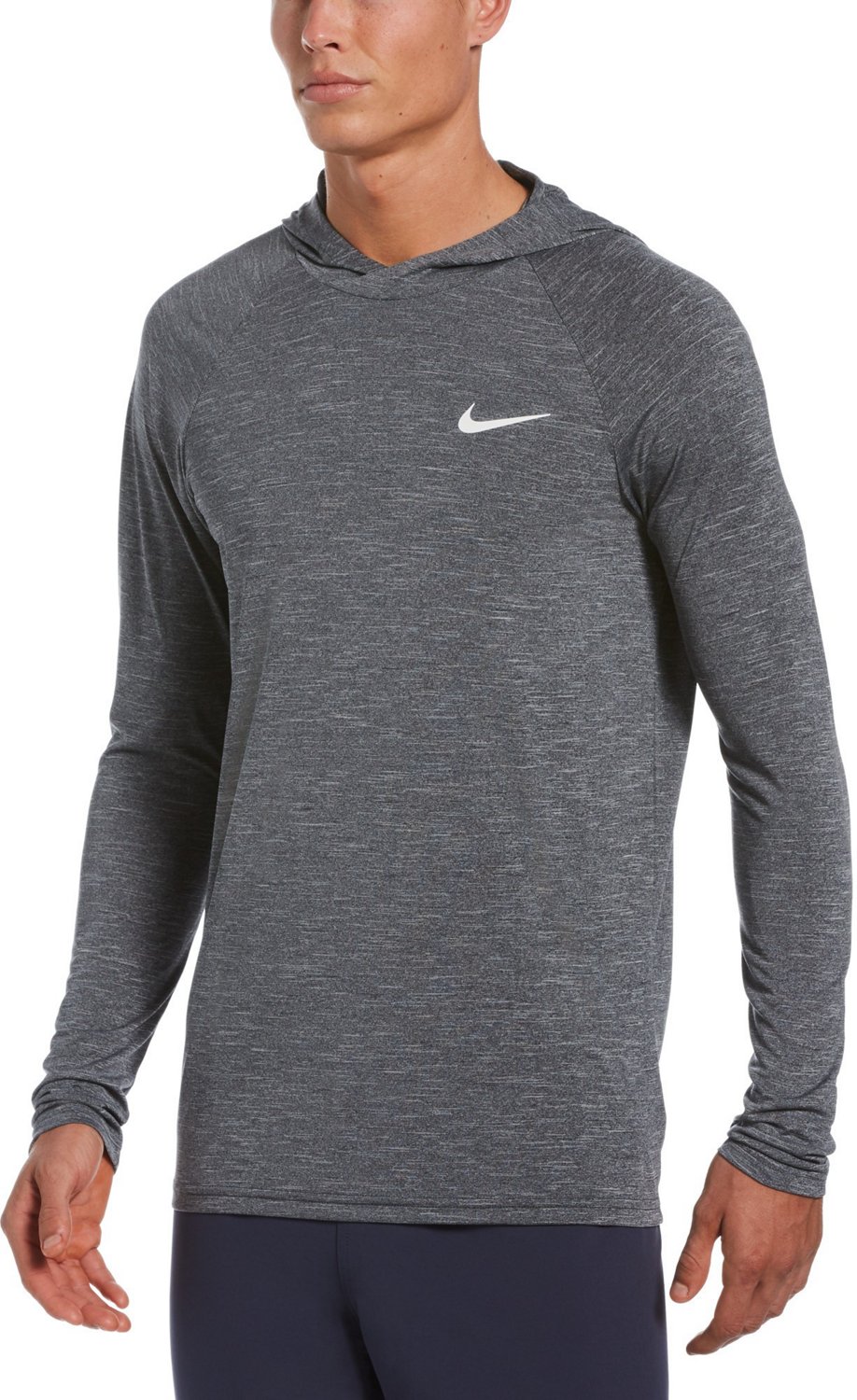 Nike Men's Swim Heather Long Sleeve Hooded Rash Guard BrickSeek