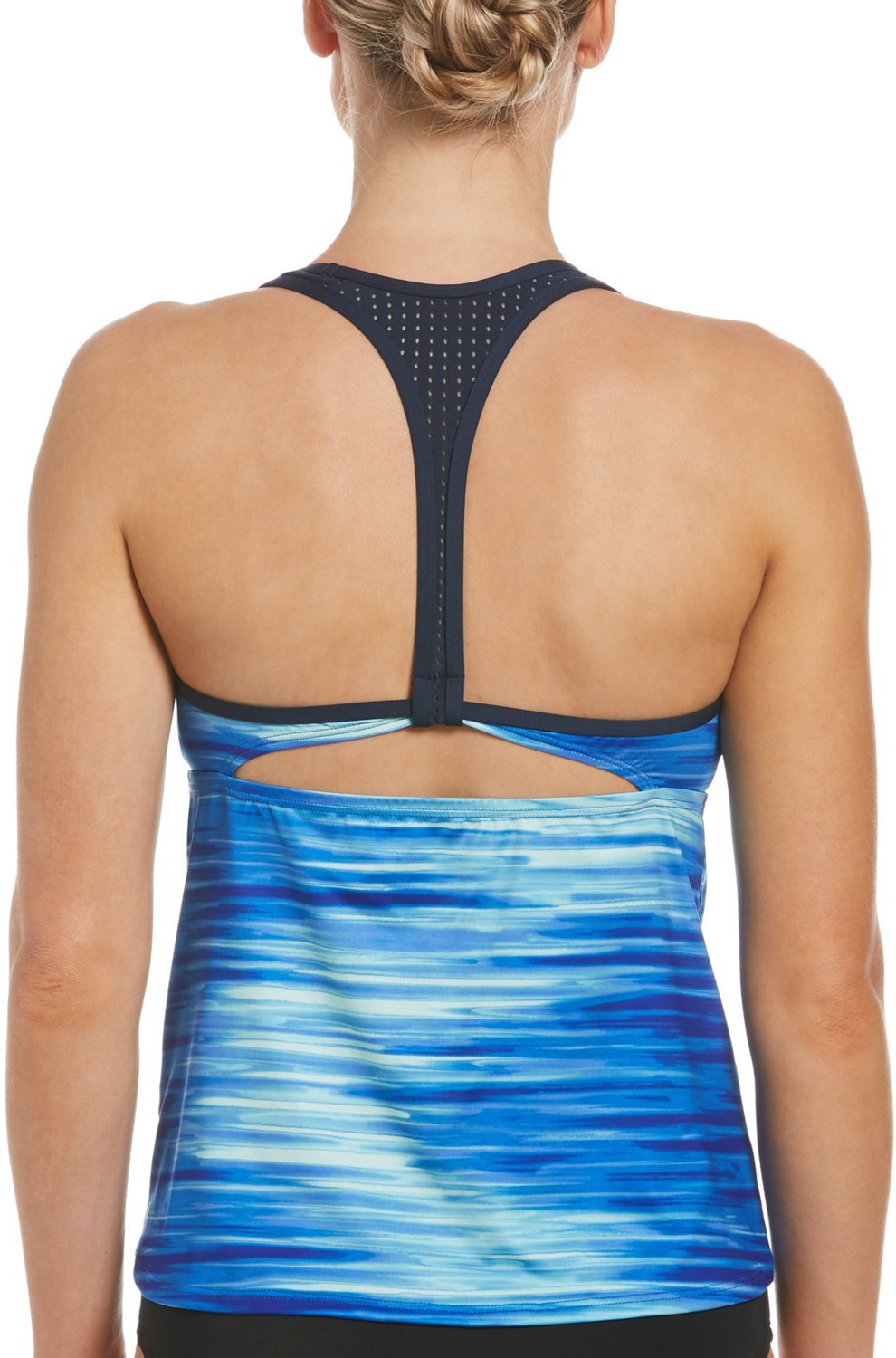 Nike Women's Missy Water Stripe Racerback Tankini Swim Top Academy