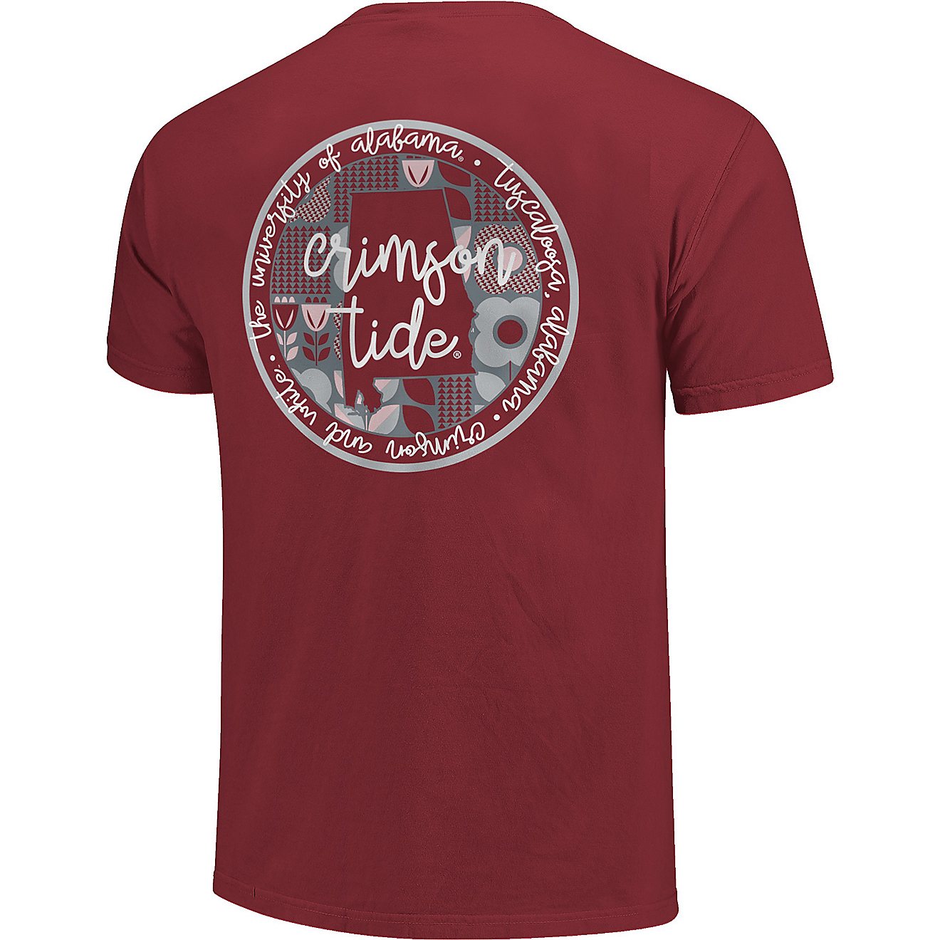 Image One Men's University Of Alabama Comfort Color Circle Pattern State Script T-Shirt                                          - view number 1