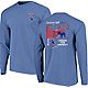Image One Women's Louisiana Tech University Comfort Color Hand Drawn Flag Long Sleeve T-shirt                                    - view number 3 image