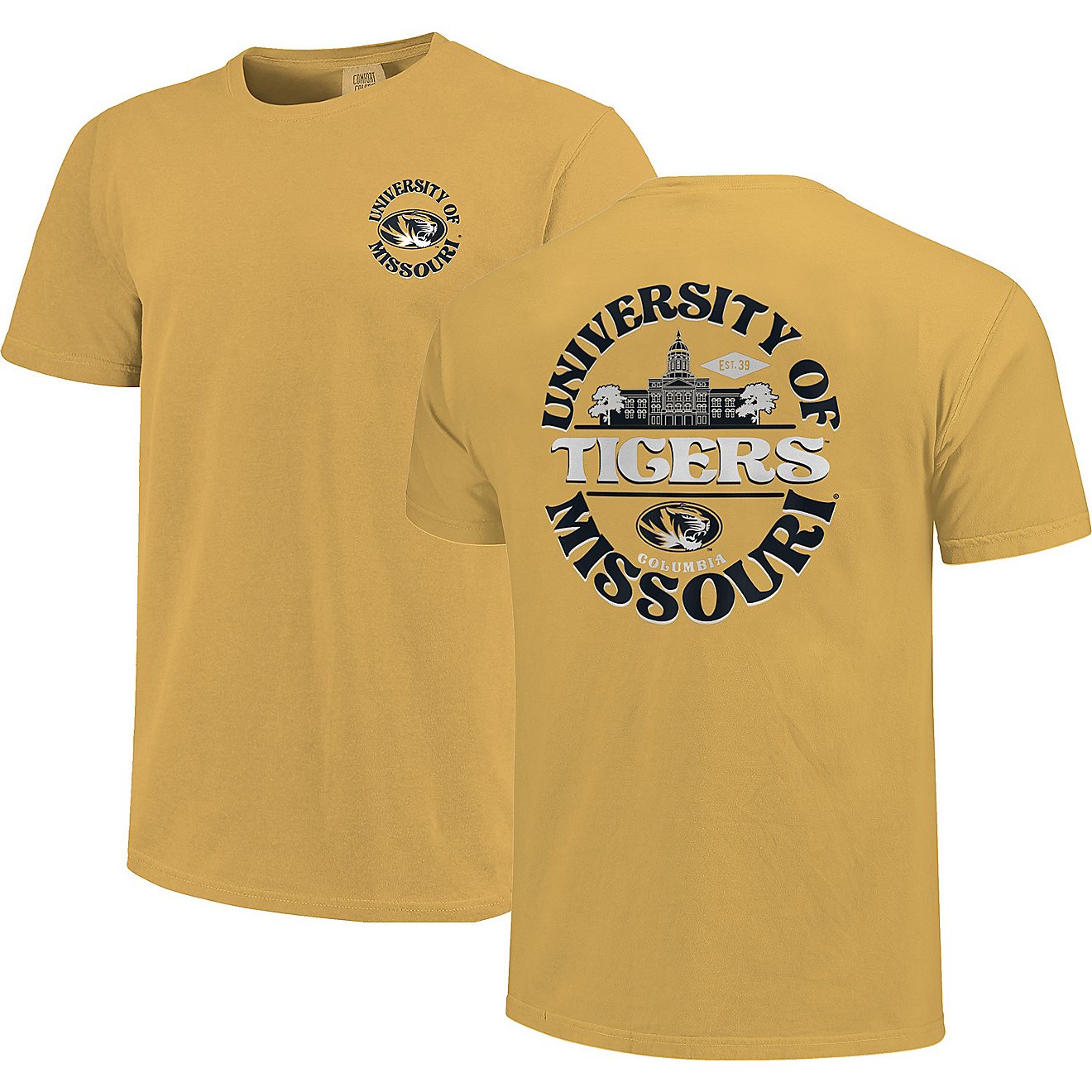 Image One Men's University of Missouri Circle Type Building Comfort Color Short Sleeve T-shirt                                   - view number 3