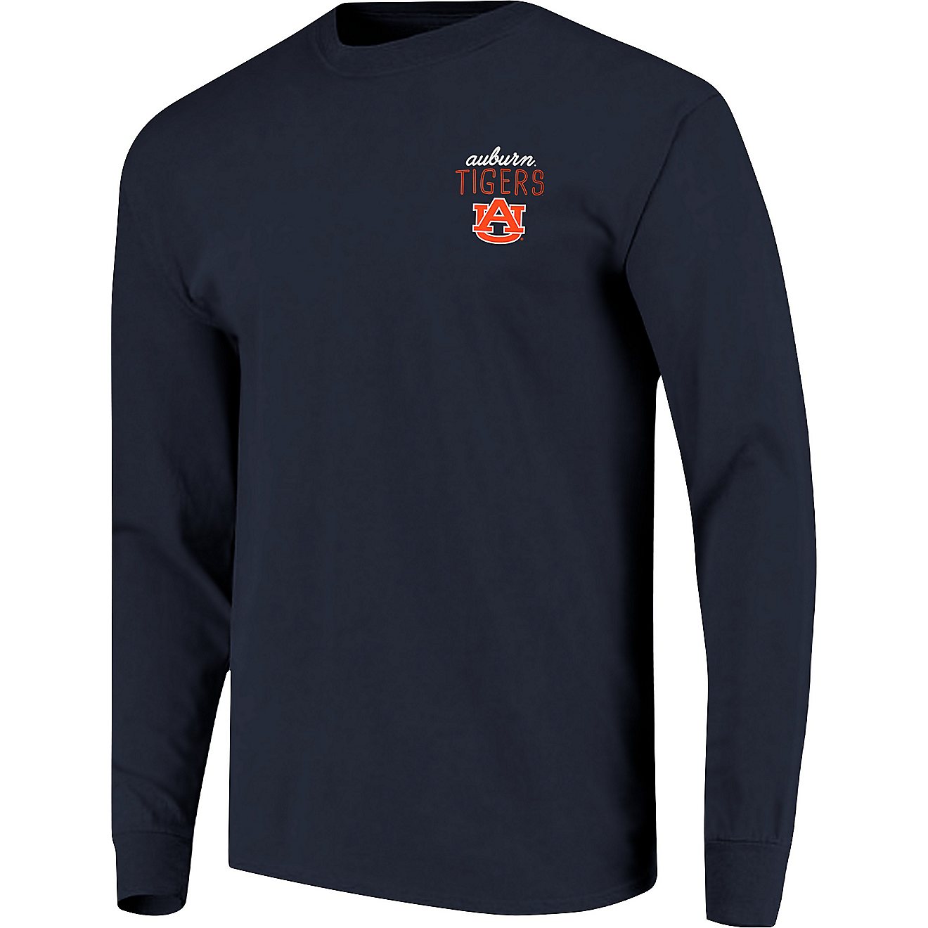 Image One Women's Auburn University Comfort Color Hand Drawn Flag Long Sleeve T-shirt                                            - view number 2