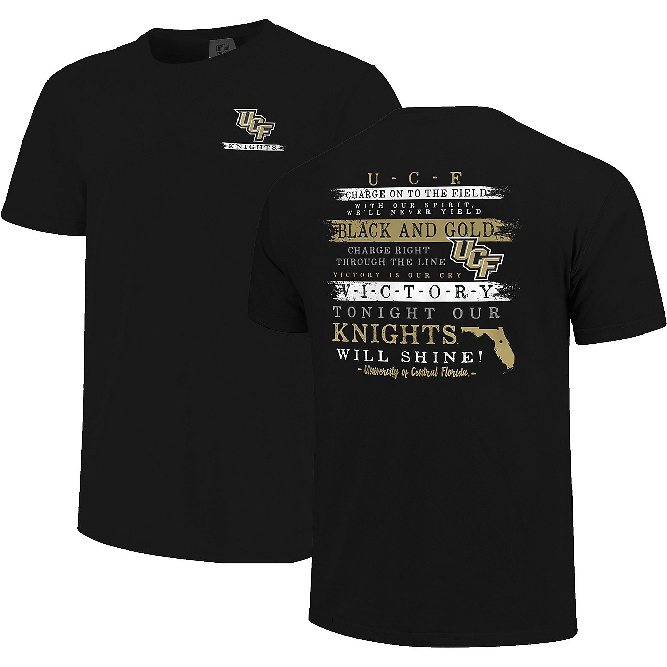 Image One Men's University of Central Florida Comfort Color Fight Song Stripes Short Sleeve T-shirt                              - view number 3