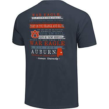 Image One Men's Auburn University Comfort Color Fight Song Stripes Short Sleeve T-shirt                                         