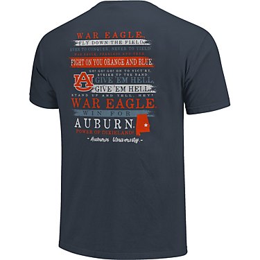 Image One Men's Auburn University Comfort Color Fight Song Stripes Short Sleeve T-shirt