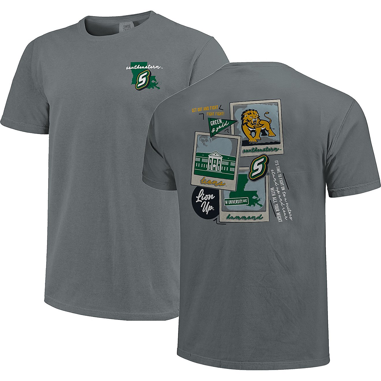 Image One Men's Southeastern Louisiana University Comfort Color Campus Polaroid Short Sleeve T-shirt                             - view number 3