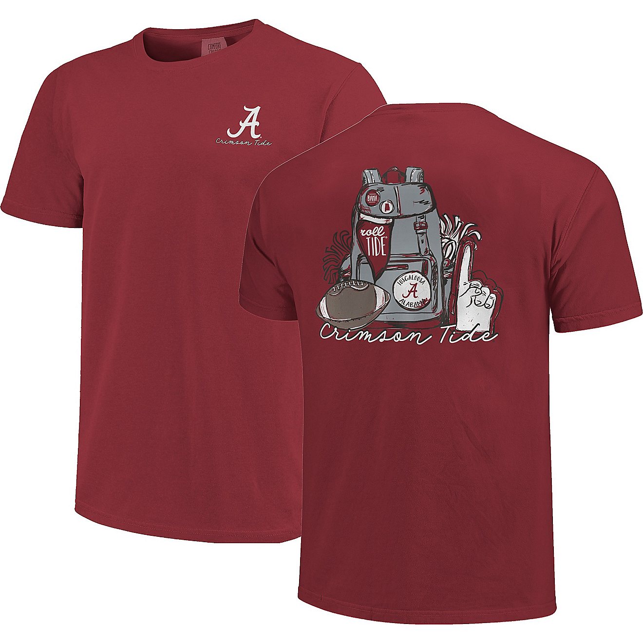 Image One Women's University of Alabama Comfort Color School Spirit Backpack Short Sleeve T-shirt                                - view number 3