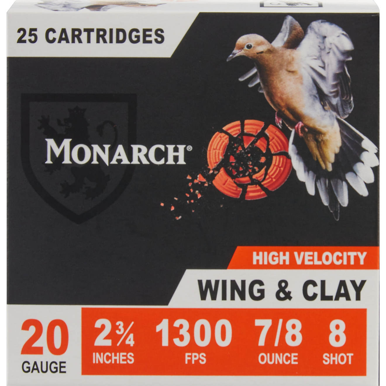 Monarch Wing & Clay 20 Gauge 7/8 oz Shotshells - 25 Rounds                                                                       - view number 1