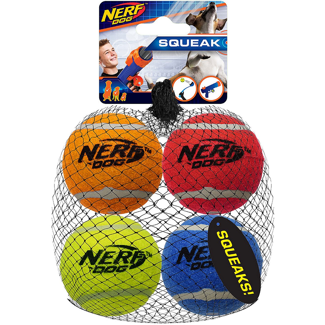 NERF Dog 2.5 in Squeak Tennis Ball 4 Pack                                                                                        - view number 1