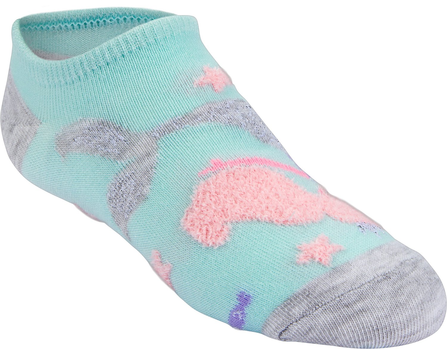 BCG Unisex Kids' NoShow Socks with Hair Ties Academy