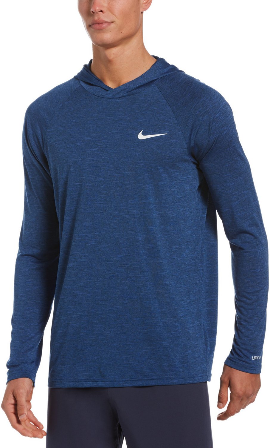 Nike Men's Swim Heather Long Sleeve Hooded Rash Guard | Academy