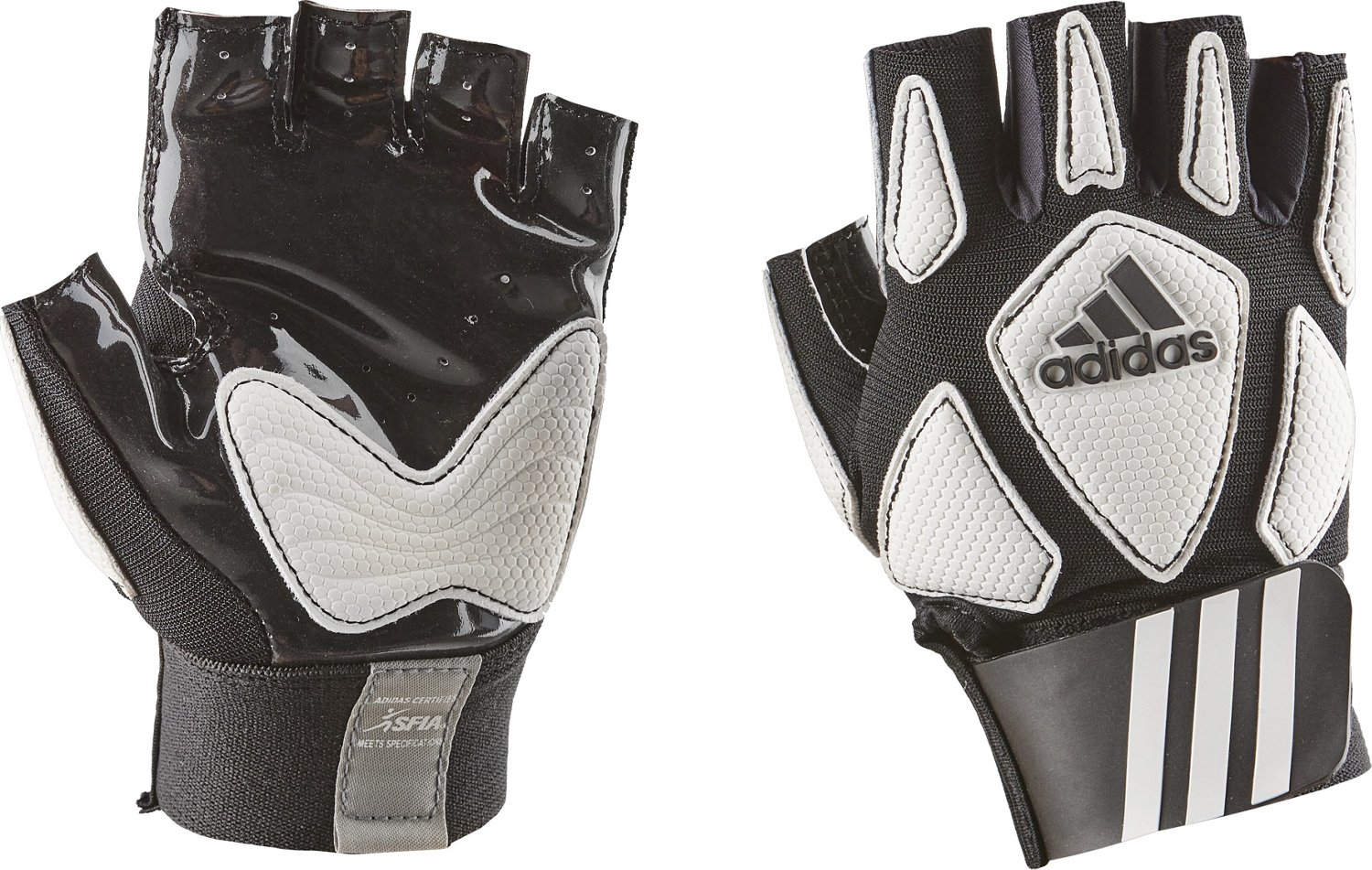 adidas Youth Scorch Destroy 1/2 Finger Lineman Football Gloves Academy
