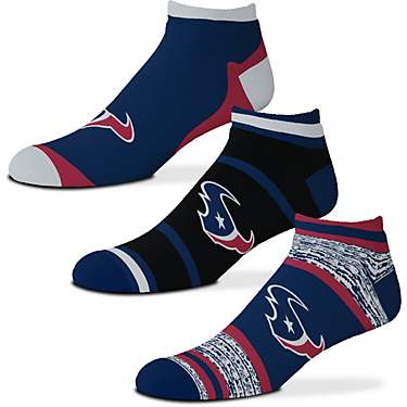 For Bare Feet Houston Texans CASH Low Socks 3-Pack                                                                              