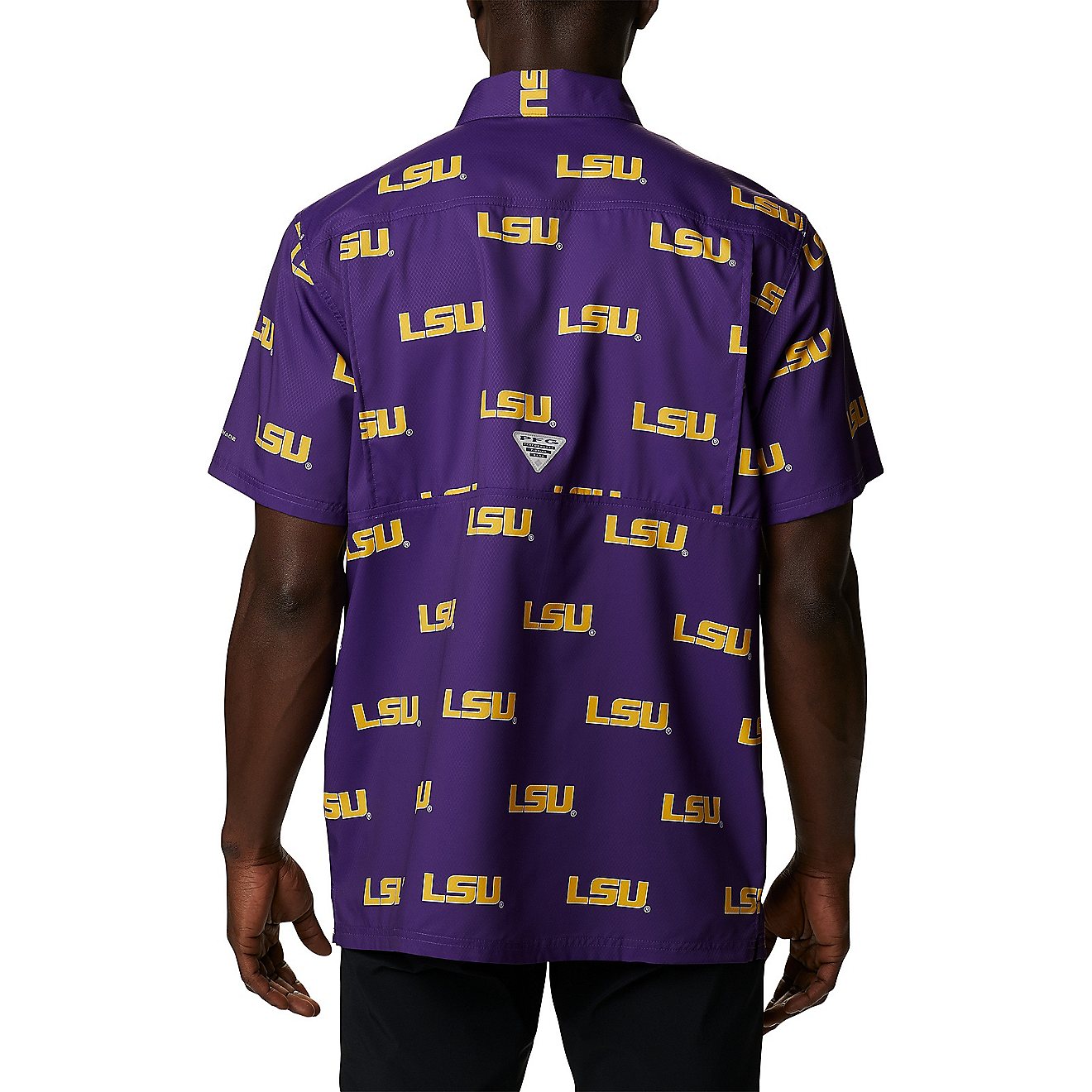 Columbia Sportswear Men's Louisiana State University CLG Super Slack Tide™ Logo Print Shirt                                    - view number 2