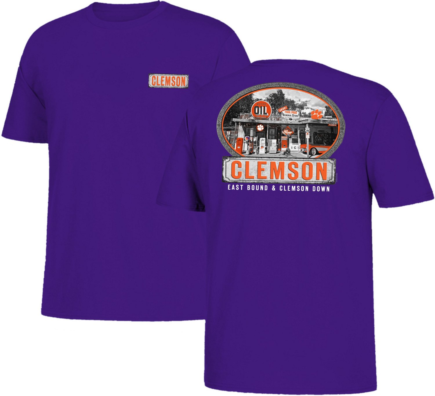 New World Graphics Men's Clemson University East Bound Tshirt Academy