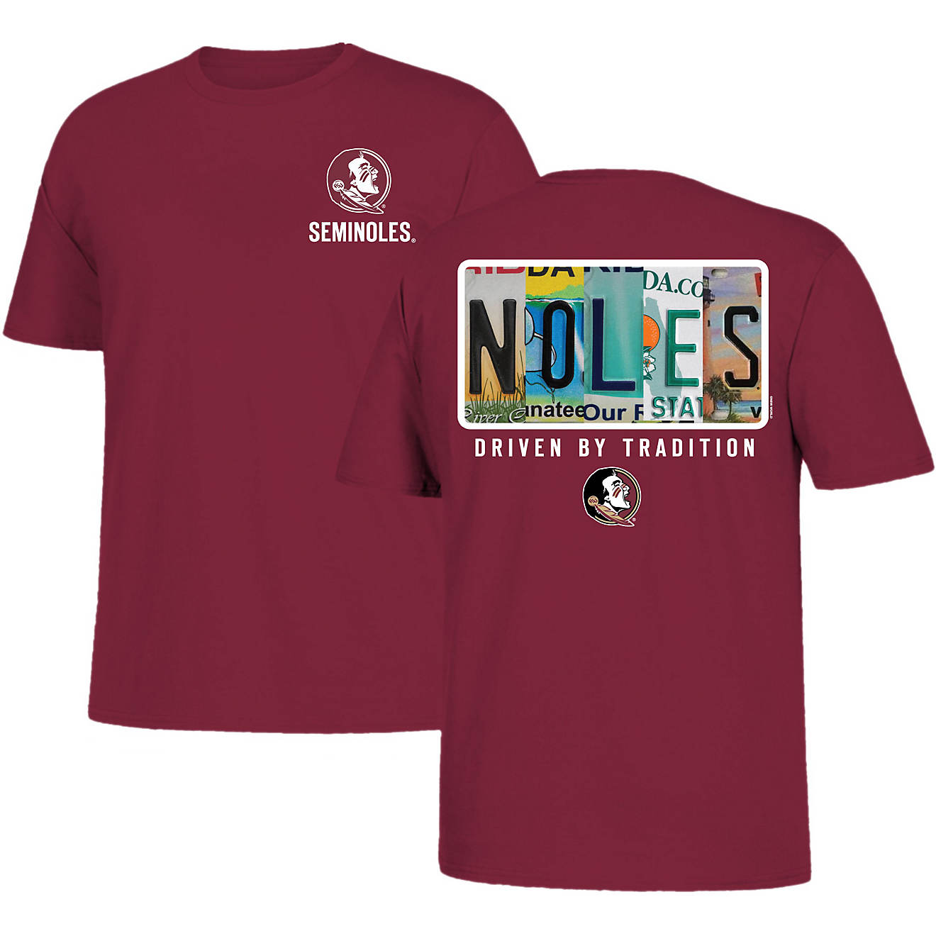 New World Graphics Men's Florida State University License Plate T-shirt ...