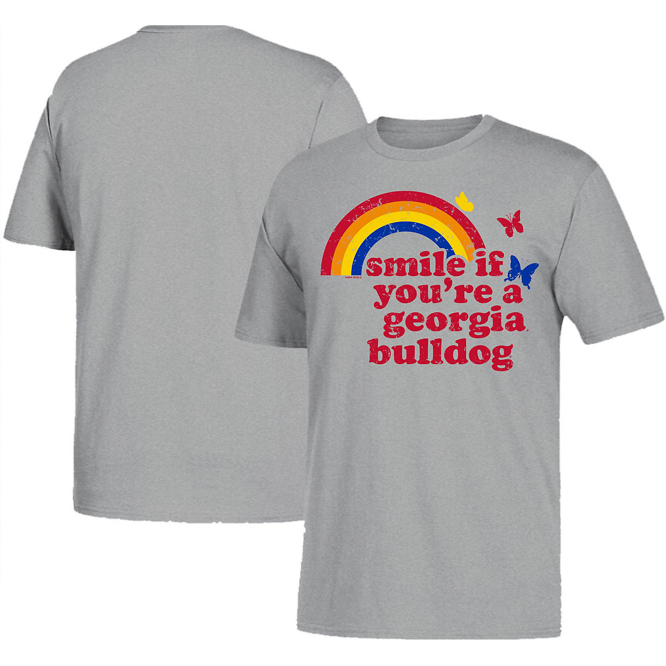 New World Graphics Girls' University of Georgia Rainbow Smile Short Sleeve T-shirt                                               - view number 1