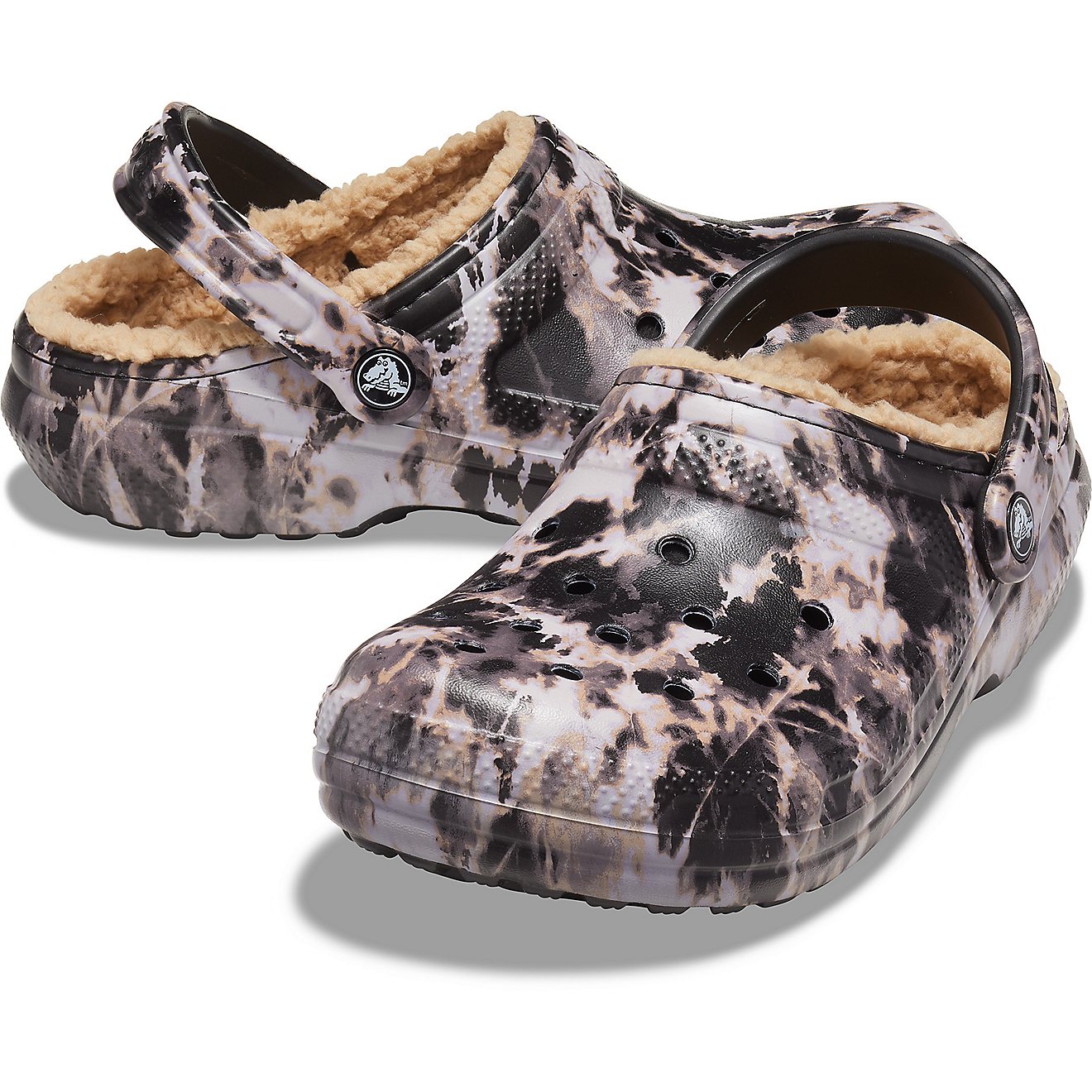 Crocs Adults' Classic Fuzz-Lined Bleach Dye Clogs                                                                                - view number 4
