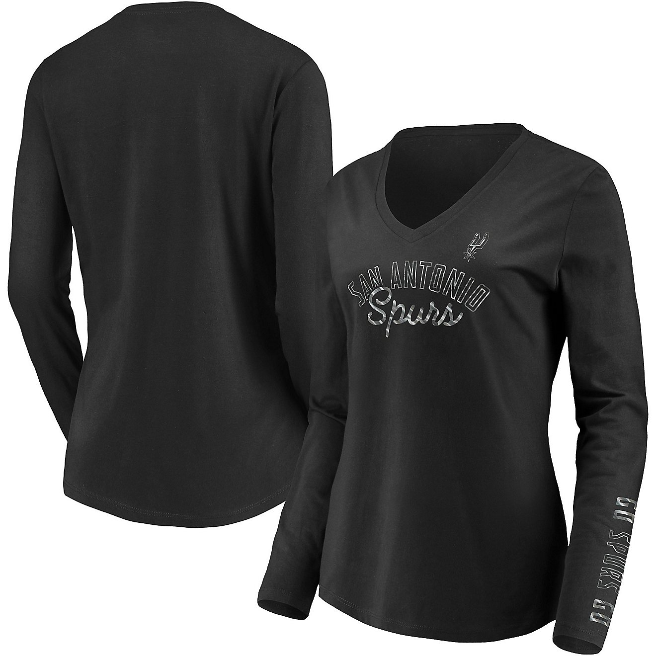 Nike Women's San Antonio Spurs Iconic V-Neck Long Sleeve T-shirt                                                                 - view number 1