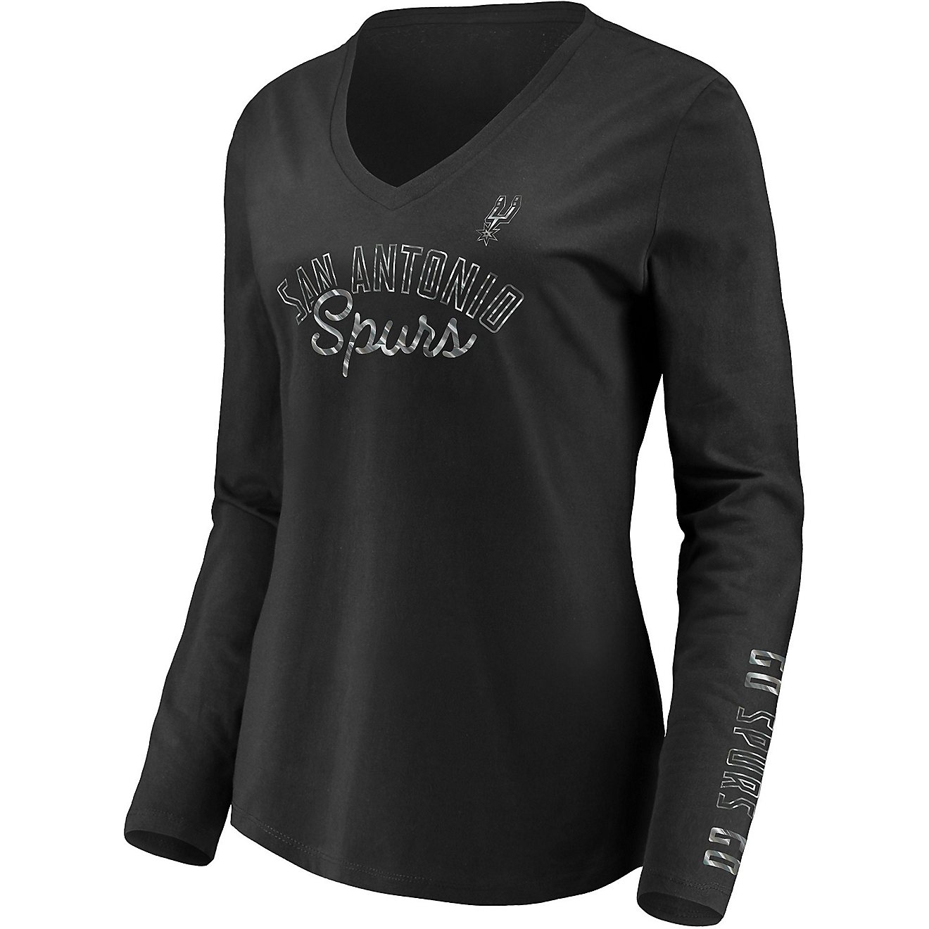 Nike Women's San Antonio Spurs Iconic V-Neck Long Sleeve T-shirt                                                                 - view number 2