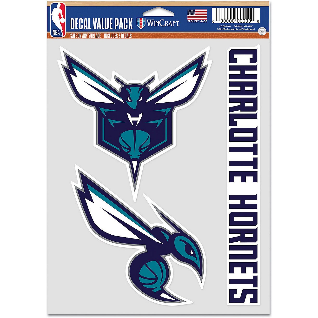 WinCraft Charlotte Hornets Fan Decal 3-Pack                                                                                      - view number 1