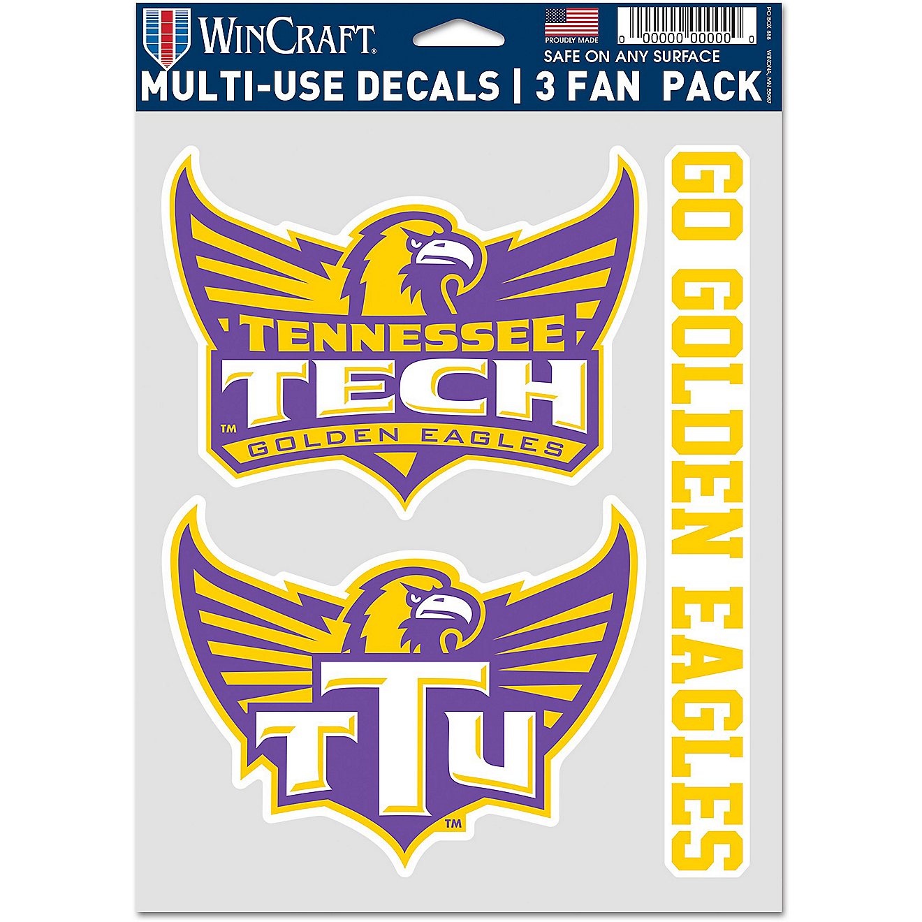 WinCraft Tennessee Tech University Fan Decal 3-Pack                                                                              - view number 1