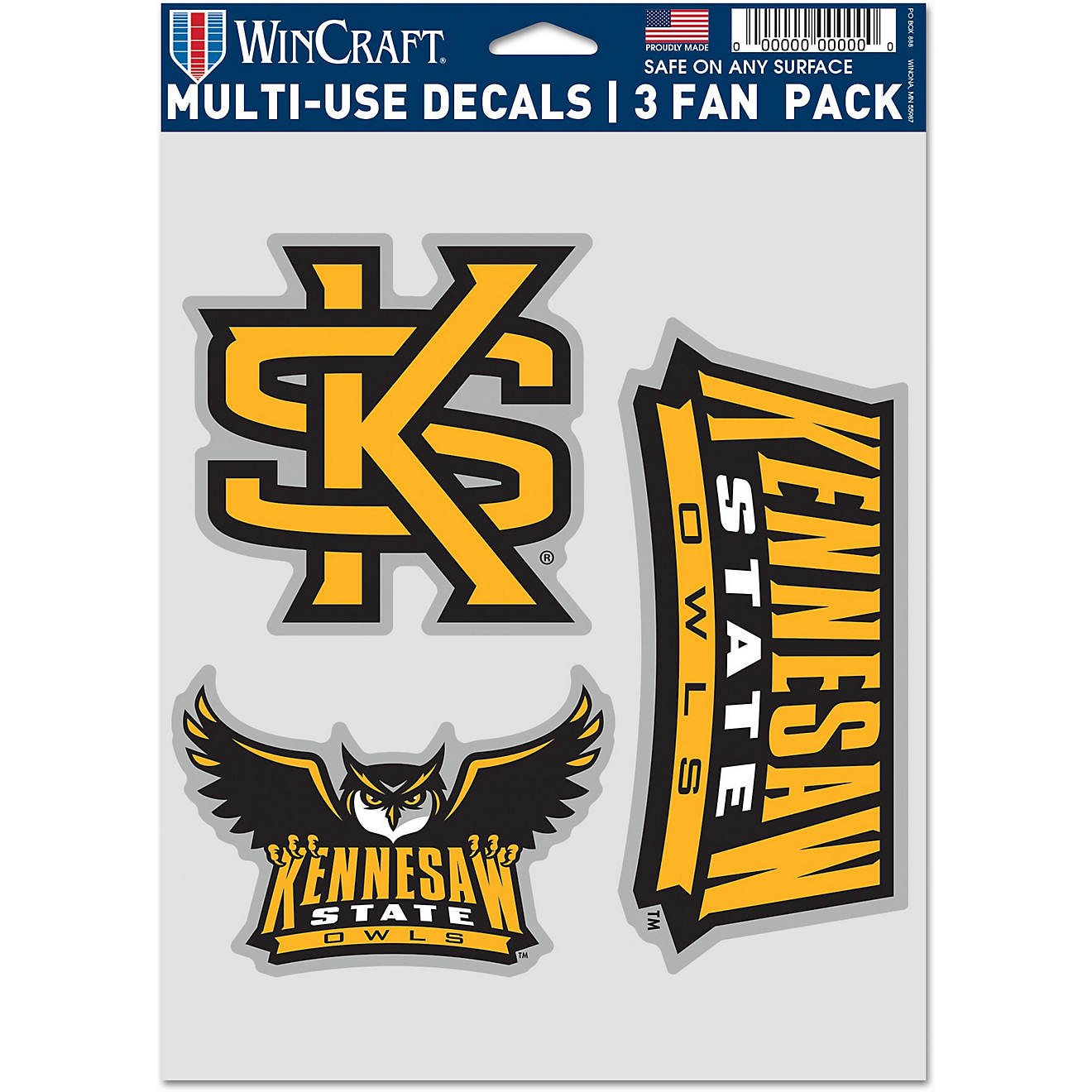WinCraft Kennesaw State University Fan Decals 3-Pack                                                                             - view number 1