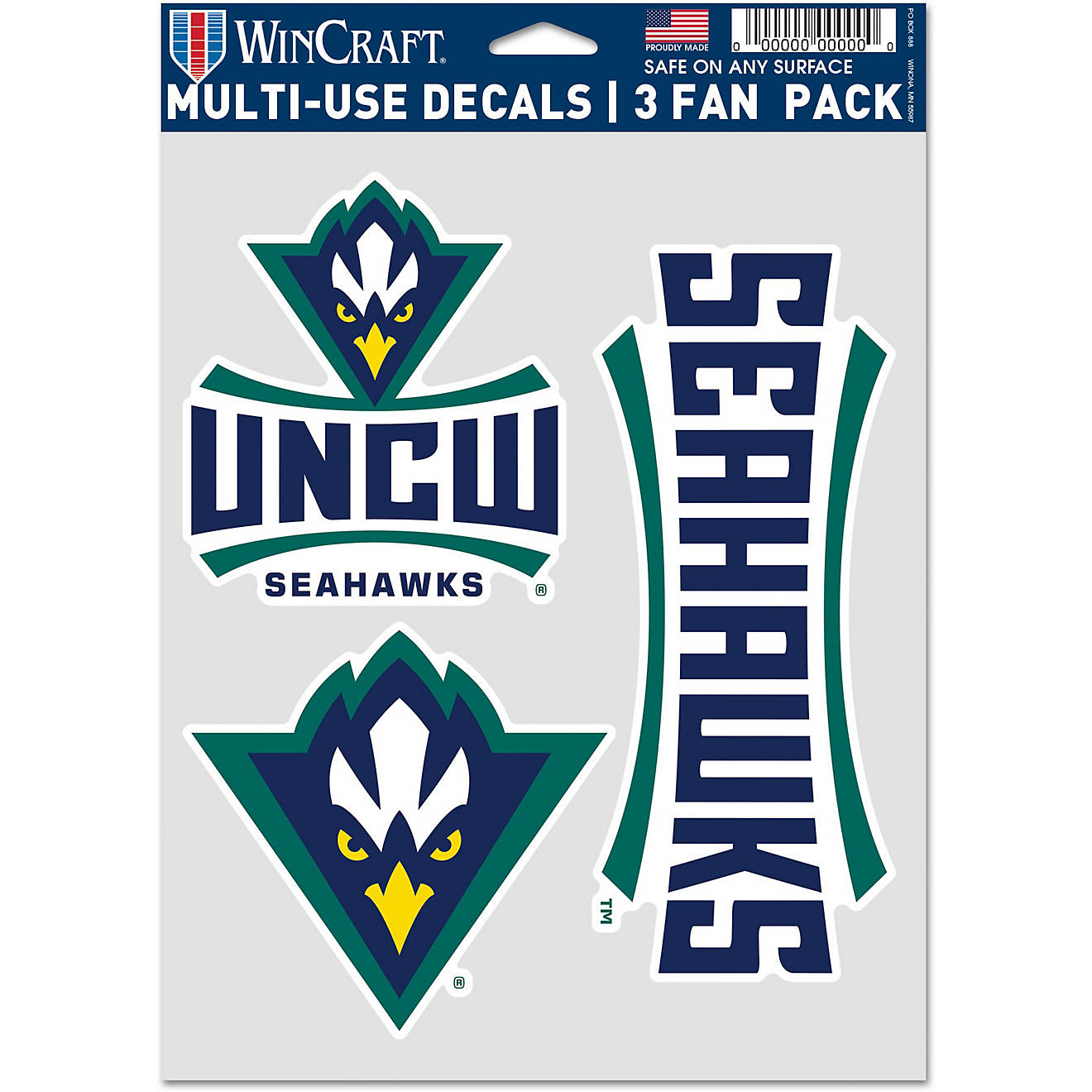 WinCraft University of North Carolina at Wilmington Fan Decal 3-Pack                                                             - view number 1