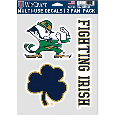 WinCraft University of Notre Dame Fan Decals 3-Pack                                                                             