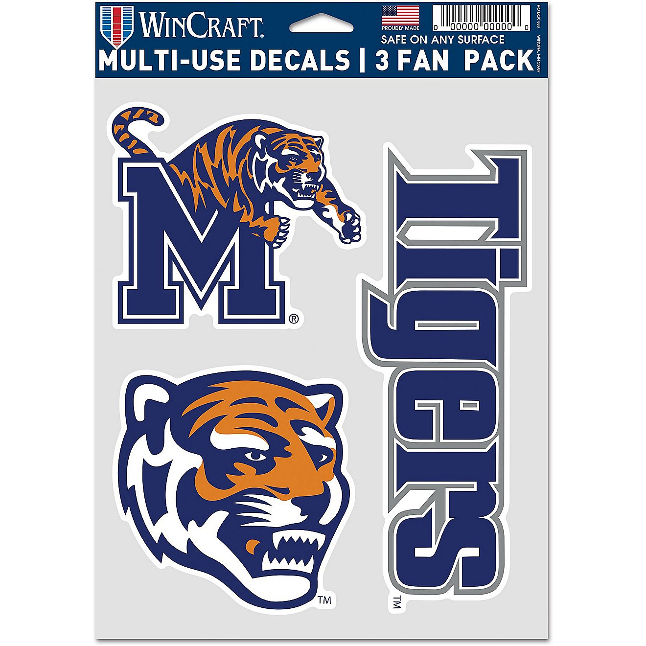 WinCraft University of Memphis Fan Decals 3-Pack                                                                                 - view number 1