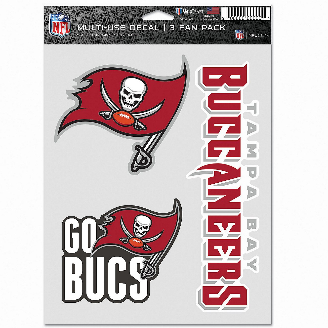 WinCraft Tampa Bay Buccaneers Fan Decals 3-Pack                                                                                  - view number 1