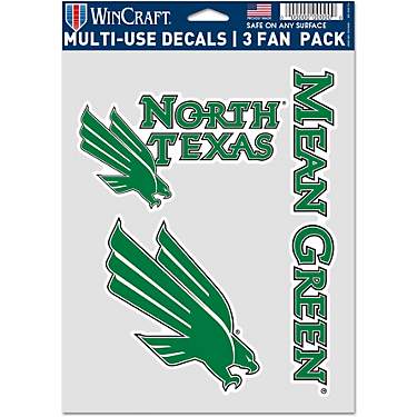 WinCraft University of North Texas Fan Decal 3-Pack                                                                             