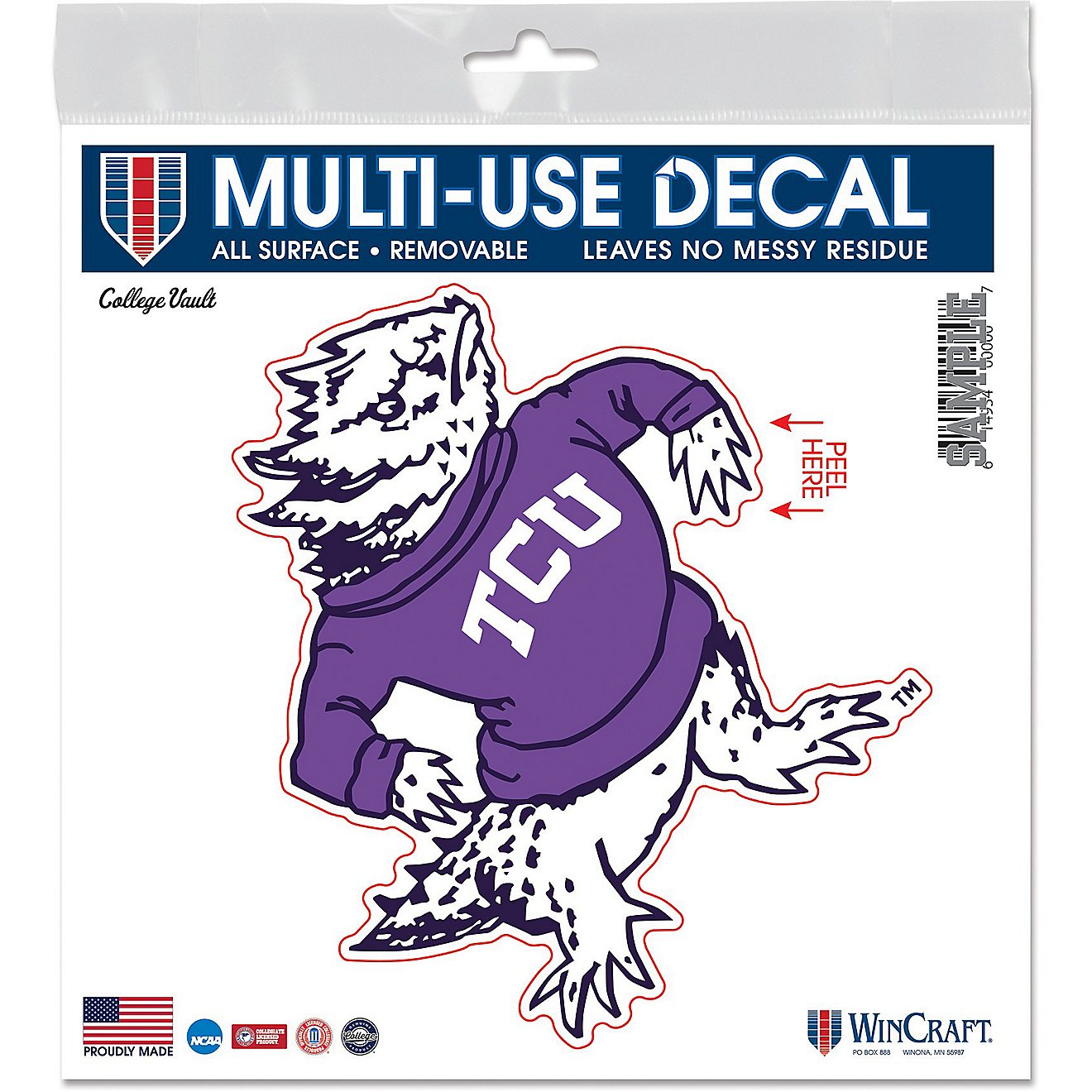 WinCraft Texas Christian University 6x6 Vintage Decal                                                                            - view number 1