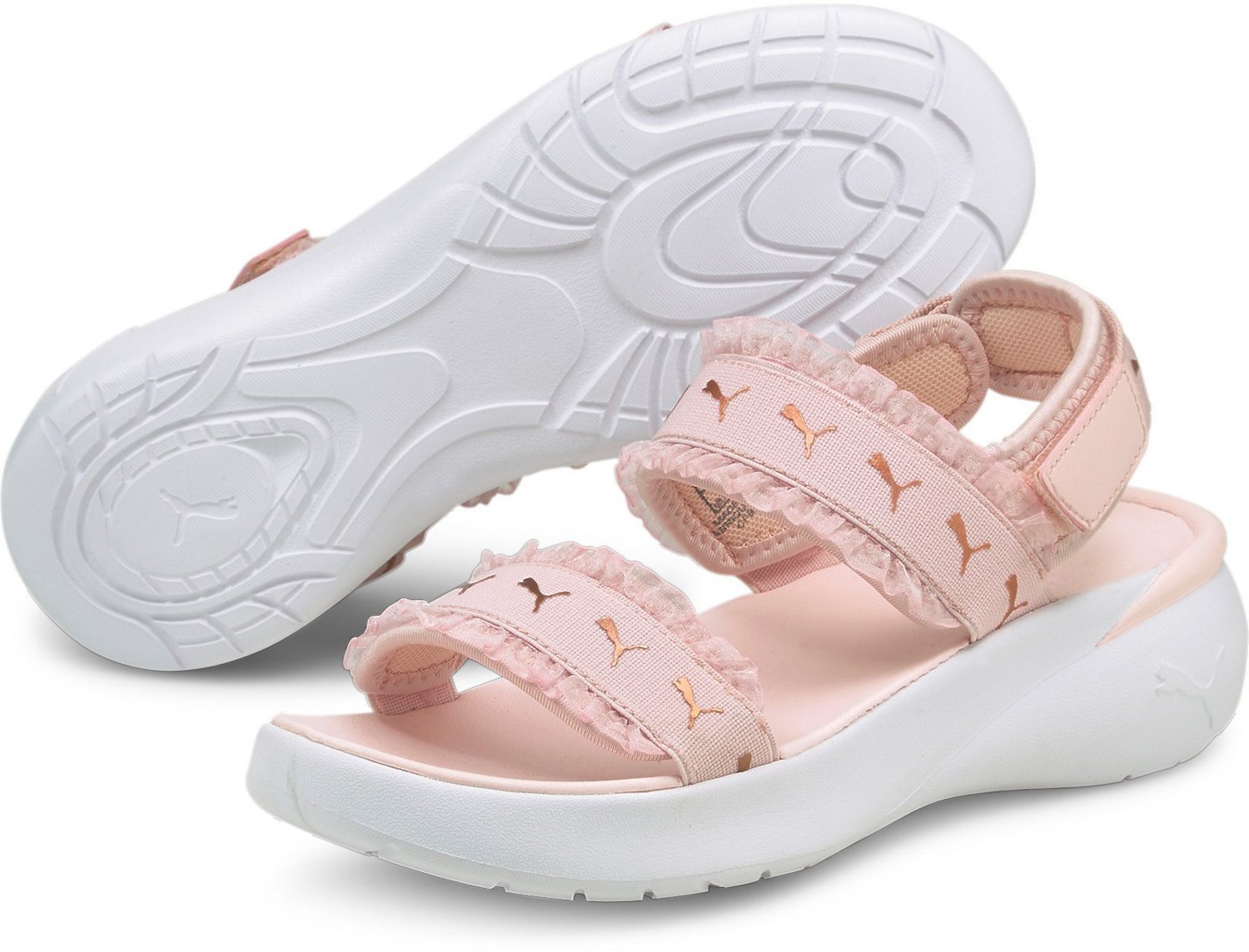 PUMA Women's Ruffle Sportie Sandals Academy