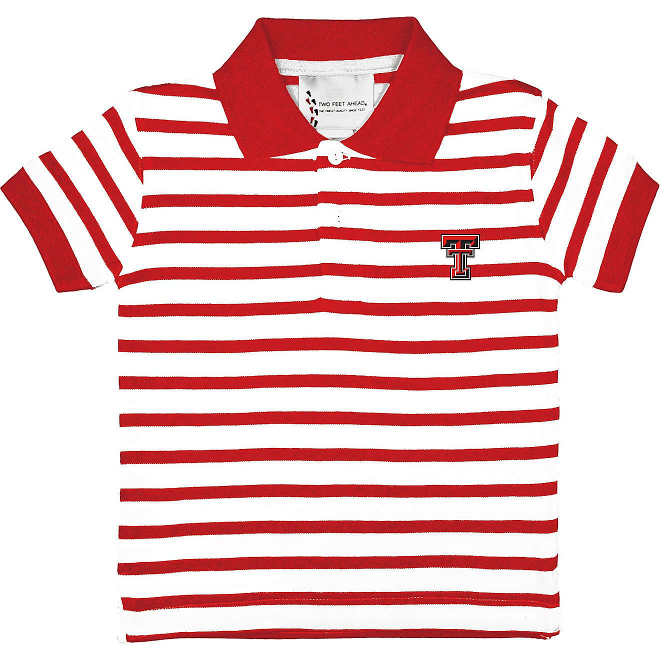 Two Feet Ahead Toddlers' Texas Tech University Stripe Golf Short Sleeve Shirt                                                    - view number 1