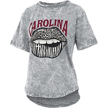 Three Square Women's University of South Carolina Wild Lips Mineral Wash Short Sleeve T-shirt