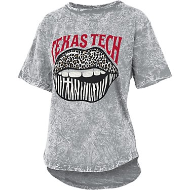 Three Square Women's Texas Tech University Wild Lips Mineral Wash Graphic T-shirt