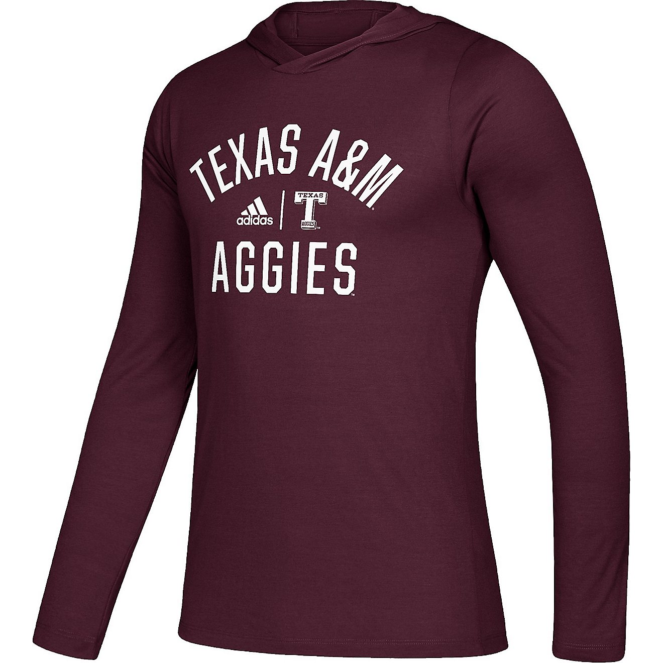 adidas Men's Texas A&M University Freelift Tech Easy Hooded Long Sleeve T-shirt                                                  - view number 1