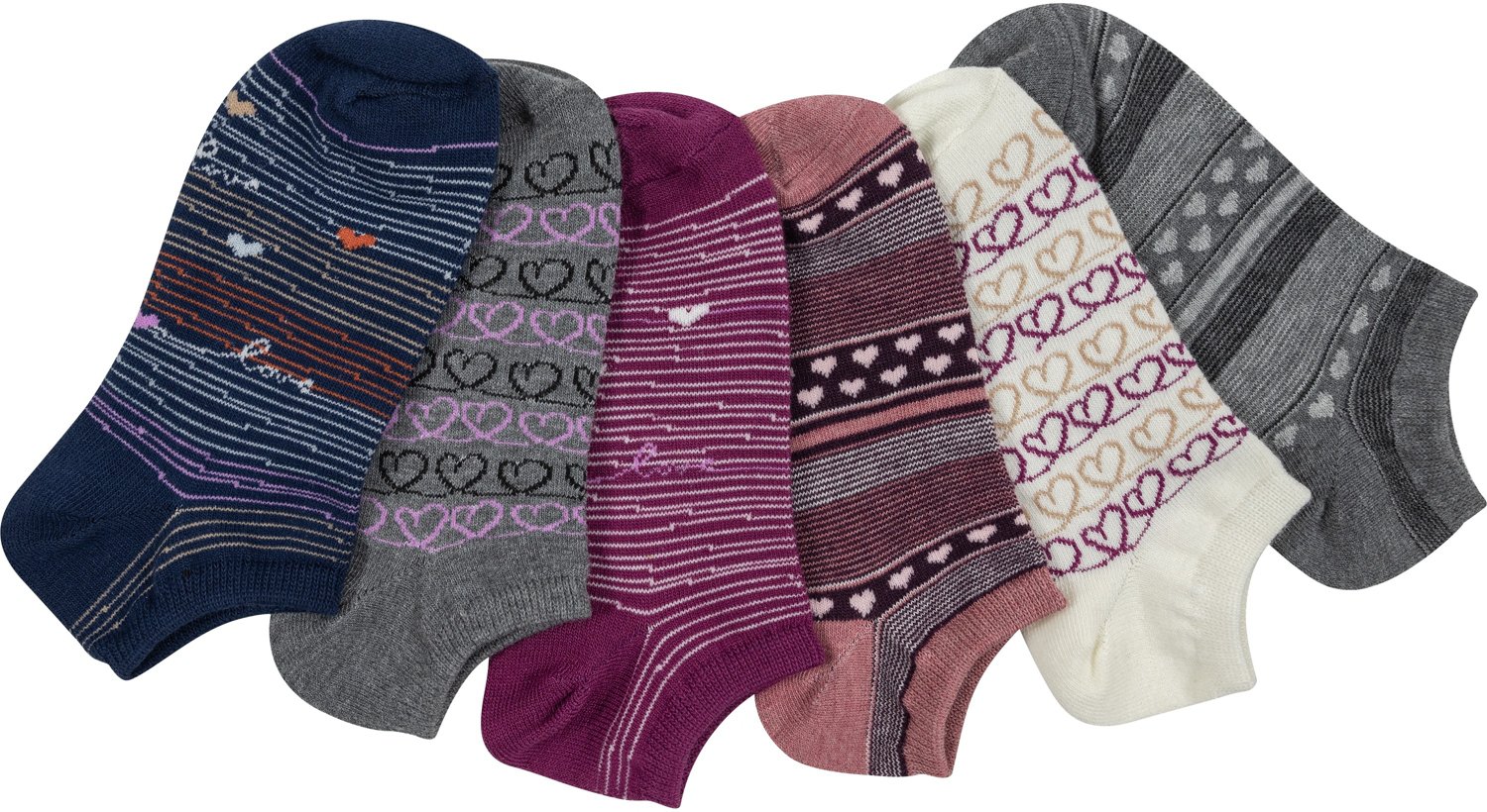 BCG Women’s Super Soft Spread The Love NoShow Socks 6 Pack Academy